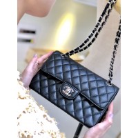 샤넬 CHANEL 클래식백 캐비어 램스킨 금장 은장 23cm