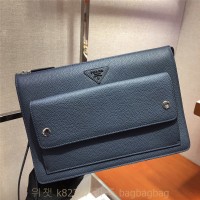 프라다 PRADA 해머드 레더 클러치 백 2VF018