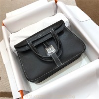 에르메스 HERMES 미니 할잔백 Swift가죽 금장 은장 22cm