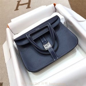 에르메스 HERMES 미니 할잔백 Swift가죽 금장 은장 22cm