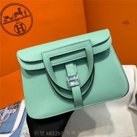 에르메스 HERMES 미니 할잔백 Swift가죽 금장 은장 22cm