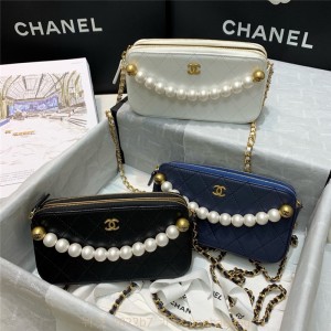 샤넬 CHANEL 진주장식 채인 크로스백 