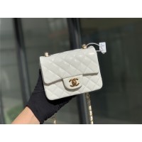 샤넬 CHANEL 클래식백 캐비어 램스킨 금장 은장 17cm