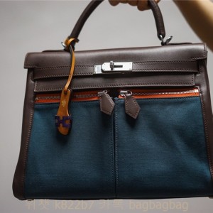에르메스 HERMES Lakis Kelly 32cm 금장 은장