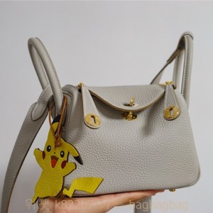 에르메스 HERMES 린디 Mini Lindy Togo가죽 금장 은장