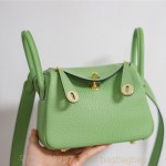 에르메스 HERMES 린디 Mini Lindy Togo가죽 금장 은장
