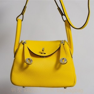 에르메스 HERMES 린디 Mini Lindy Togo가죽 금장 은장