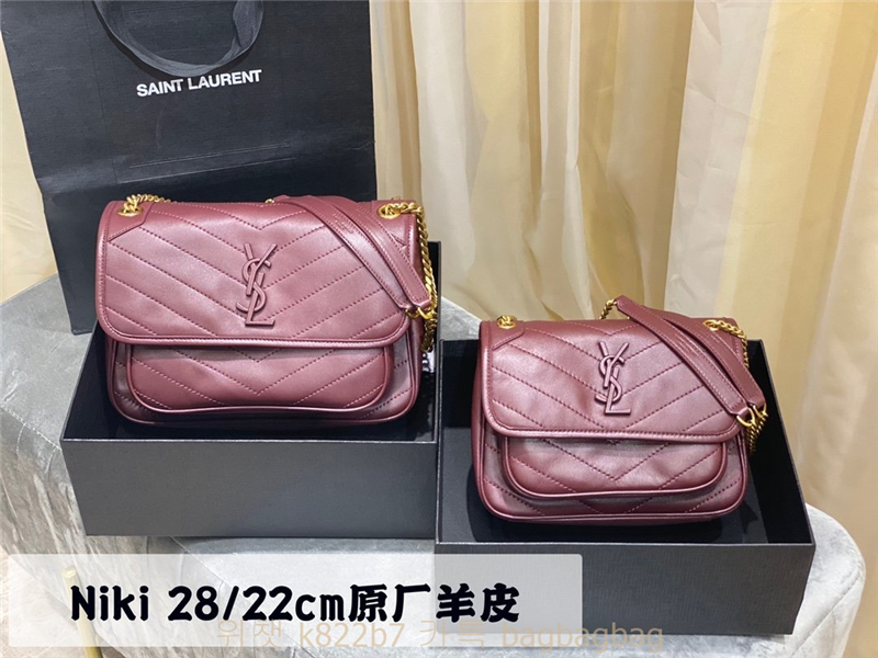 입생로랑 YSL 533037  22CM 니키 베이비 램스킨 숄더백 니키가방