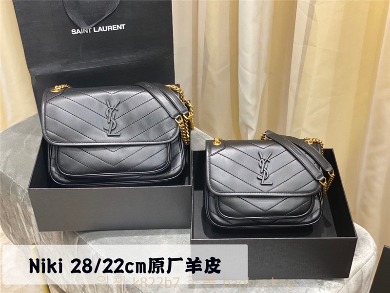 입생로랑 YSL 533037  22CM 니키 베이비 램스킨 숄더백 니키가방