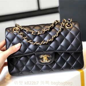 샤넬 CHANEL 클래식백 캐비어 램스킨 금장 은장 23cm