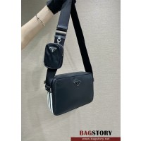 프라다 PRADA 남성 남자 2VH142 아디다스 리나일론 숄더백 블랙