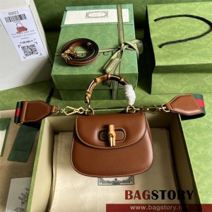 구찌 GUCCI 뱀부 1947 미니 탑 핸들백 686864