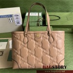 구찌 GUCCI  GG 마틀라세 레더 미디엄 토트백 631685