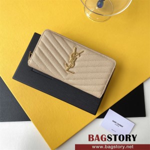 입생로랑 장지갑 캐비어 램스킨 은장/금장 358094