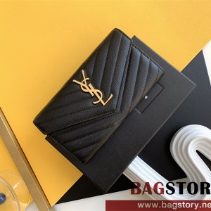 입생로랑 장지갑 캐비어 램스킨 은장/금장 372264