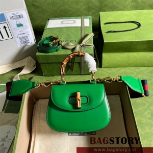 구찌 GUCCI 686864 뱀부 미니 탑 핸들백