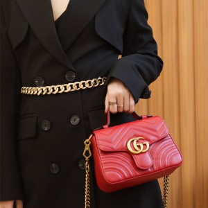 구찌 GUCCI GG 마몽 미니 탑 핸들 백 547260