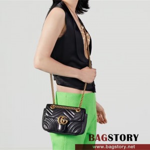 구찌 GUCCI 446744 GG 마몽 숄더백 미니 체인 마틀라세 미니백