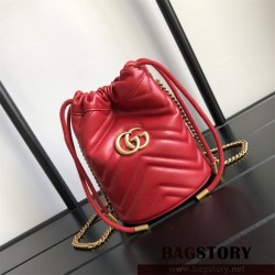 구찌 GUCCI GG 마몽 마틀라세 미니 버킷백 575163