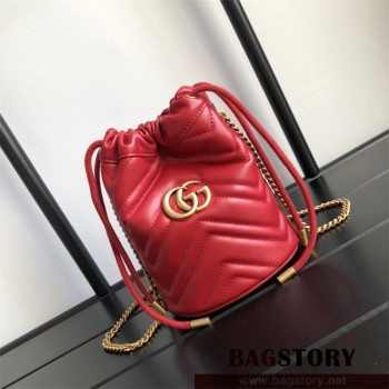구찌 GUCCI GG 마몽 마틀라세 미니 버킷백 575163