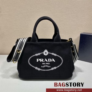 프라다 카나파 데님 프린트 토트백 1BG439