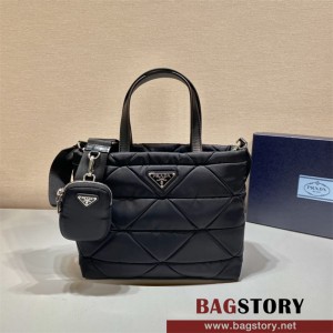 프라다 여성 시스템 나파 가죽 패치워크 토트백 1BG380