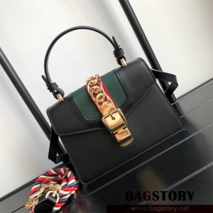 구찌 GUCCI  실비 레더 탑핸들 미니 숄더백  470270