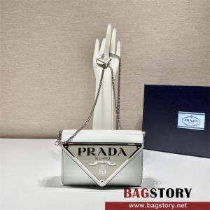 프라다 프라다 브러시드 삼각로고 체인 숄더백 1BH189