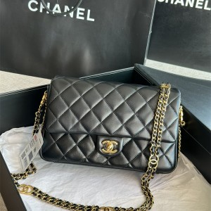샤넬 CHANEL 캐비어 더블체인 스몰 플랩백 AS3777
