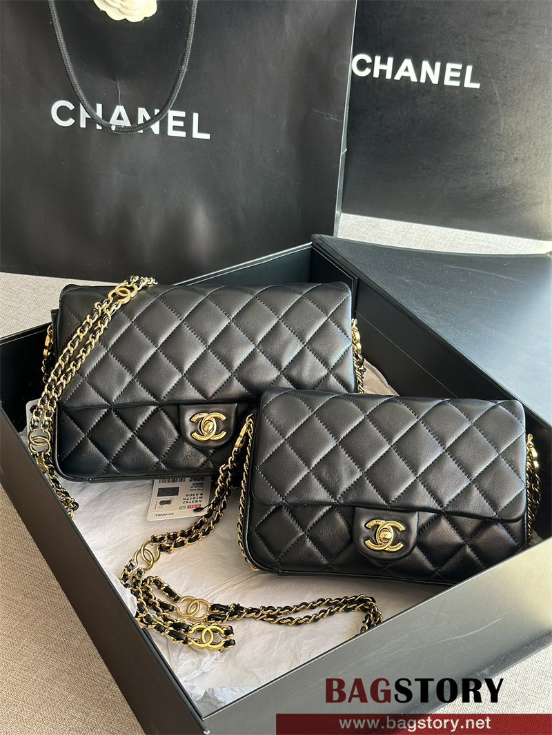 샤넬 CHANEL 캐비어 더블체인 스몰 플랩백 AS3777