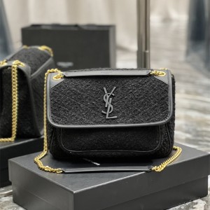 입생로랑 YSL 633158 28CM 니키 크링클 레더 미디움 숄더백
