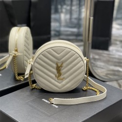 입생로랑 YSL 610436 여성 라운드 카메라 크로스백 