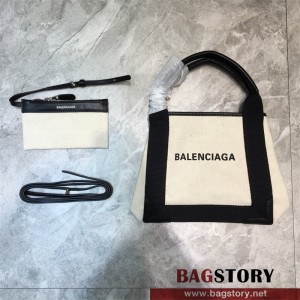 발렌시아가 BALENCIAGA 네이비 카바스 토트백 스몰 