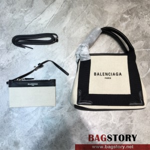발렌시아가 BALENCIAGA 네이비 카바스 토트백 미니