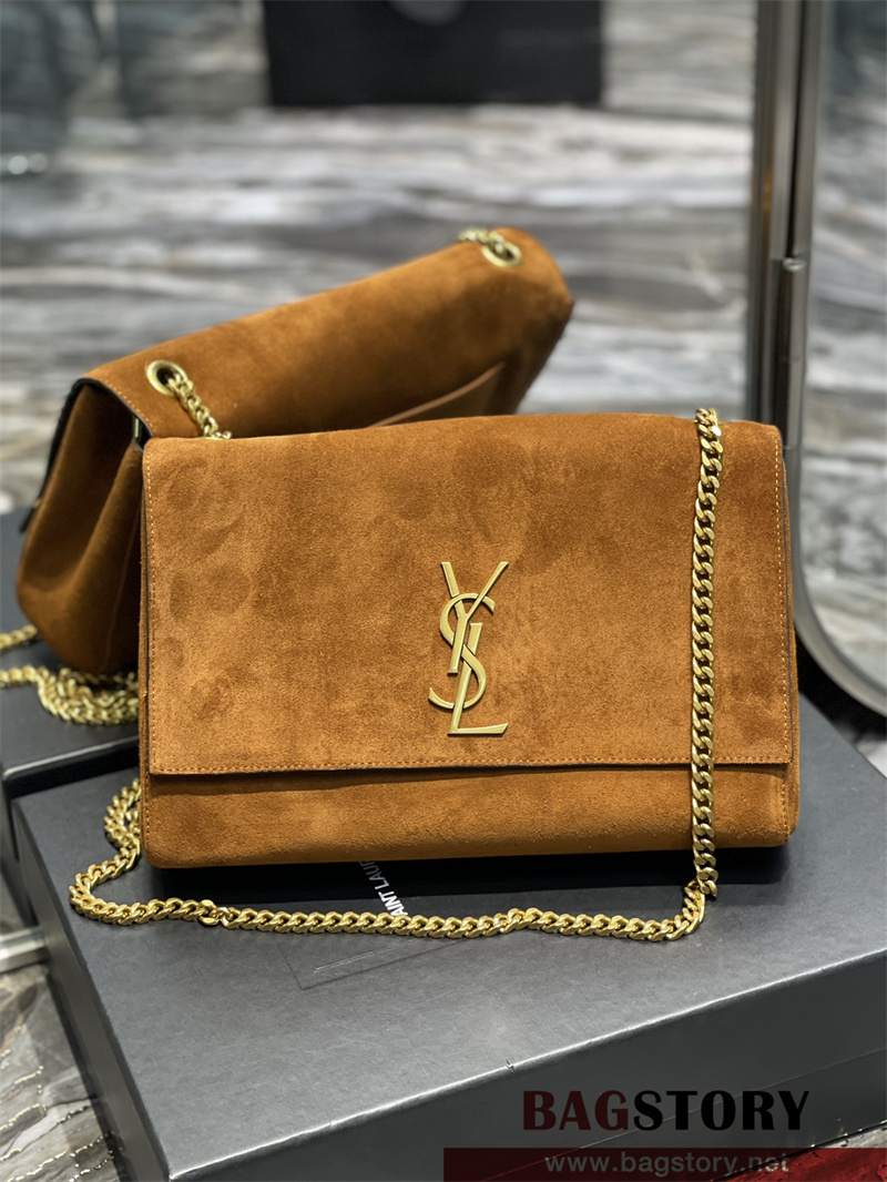 입생로랑 YSL 리버서블 스웨이드 케이트 체인 크로스백 28.5CM