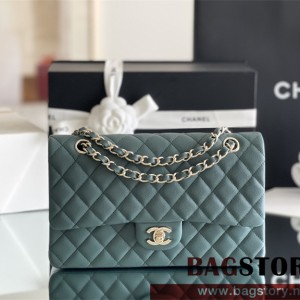 샤넬 CHANEL 클래식백 캐비어 램스킨 금장 은장 25cm