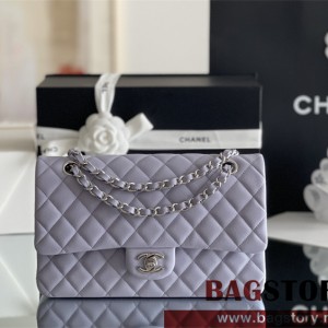 샤넬 CHANEL 클래식백 캐비어 램스킨 금장 은장 25cm