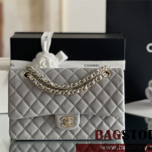 샤넬 CHANEL 클래식백 캐비어 램스킨 금장 은장 25cm