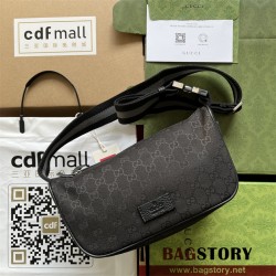 구찌 GUCCI GG 캔버스 바이크백 힙색 블랙 남여공용 449182