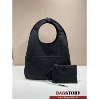 프라다 남성 로고 캔버스 호보 백 2VY005