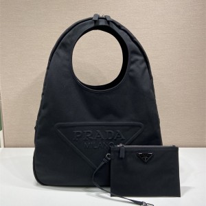 프라다 남성 로고 캔버스 호보 백 2VY005