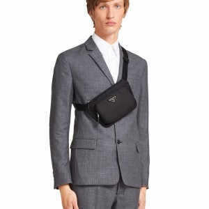 프라다 PRADA  리나일론 및 사피아노 가죽 숄더 백  2VH128