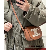 셀린느 가죽 폴코 퀴르 트리오페 숄더백 198263