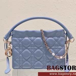 디올 DIOR 레이디  미니 탑 핸들 드로우스트링 백