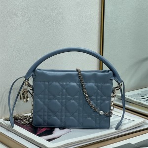 디올 DIOR 레이디 미니 탑 핸들 드로우스트링 백