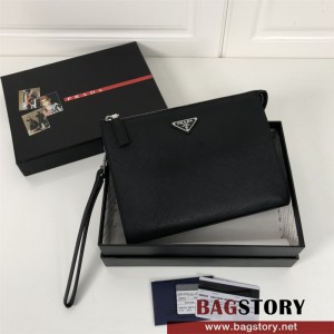 프라다 PRADA   빈티지 카프스킨 사피아노 클러치백 2NE009