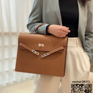 에르메스 HERMES 켈리백 Kelly Togo가죽 금장 은장 34cm