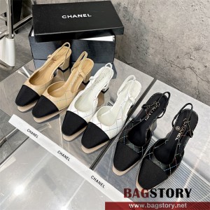 샤넬 CHANEL 힐 샌들 슬리퍼 여성용5.5cm