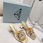 프라다 PRADA 힐 샌들 슬리퍼 여성용 7cm
