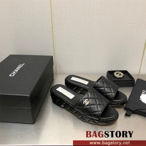 샤넬 CHANEL 힐 샌들 슬리퍼 3.5cm